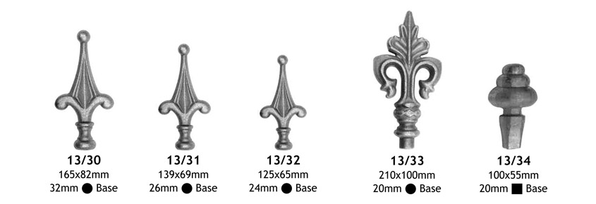 railheads and finials decorative ornamental ironwork