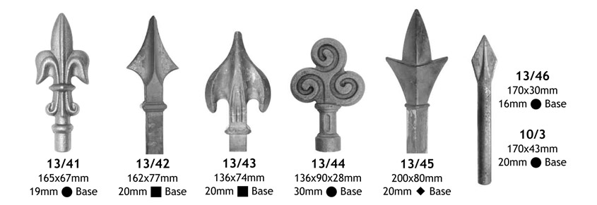 railheads and finials decorative ornamental ironwork